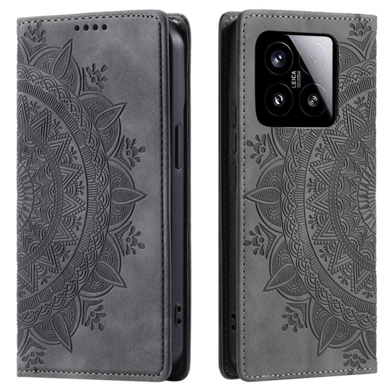 Flip Case Für Xiaomi 15 Mandala Wildlederoptik