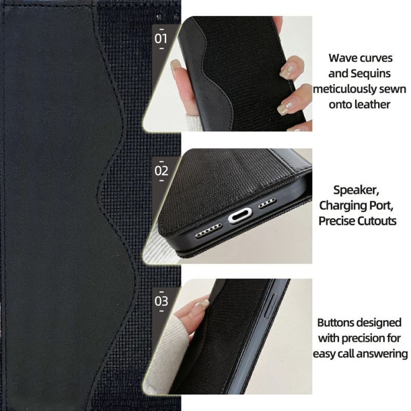 Flip Case Xiaomi 15 Wellenmuster