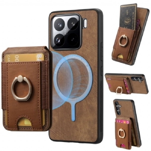 Hülle Xiaomi 15 Handyhülle Abnehmbarer Kartenhalter Und Ständer In Wildlederoptik