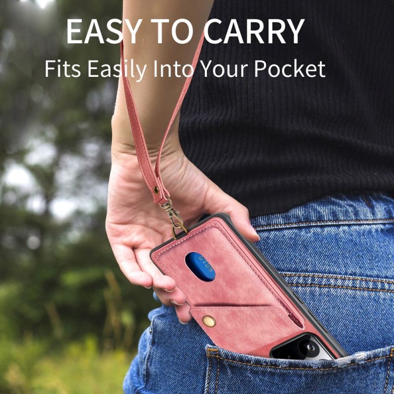 Hülle Xiaomi 15 Handyhülle Kartenhalter Und Trageband In Wildlederoptik