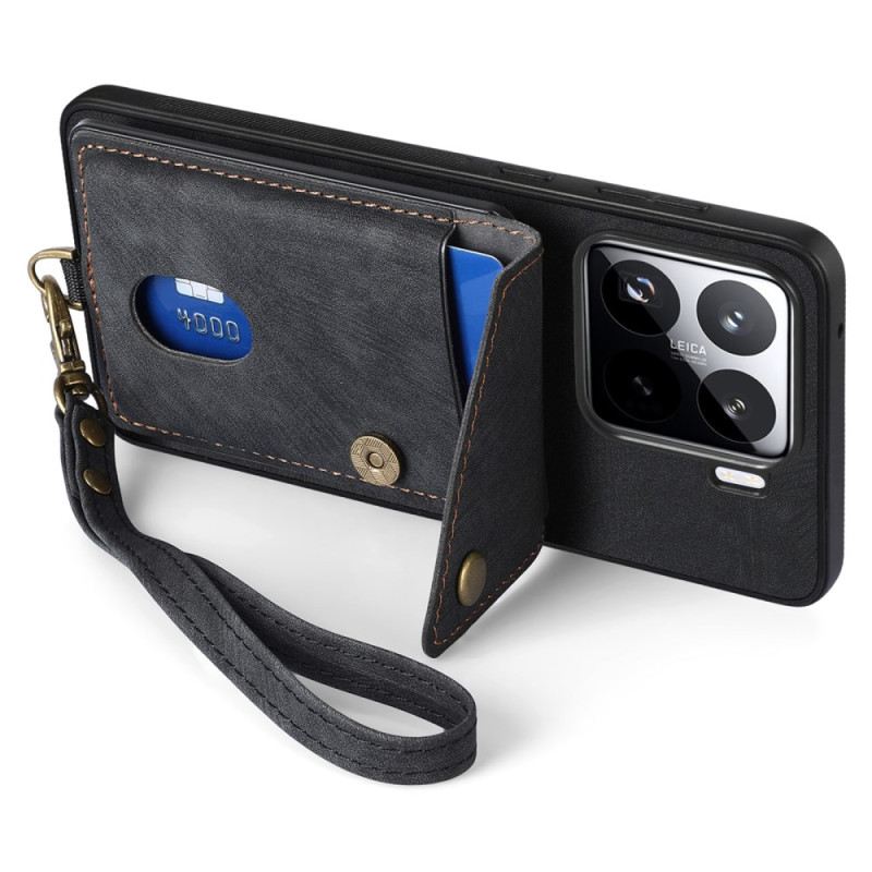 Hülle Xiaomi 15 Handyhülle Kartenhalter Und Trageband In Wildlederoptik