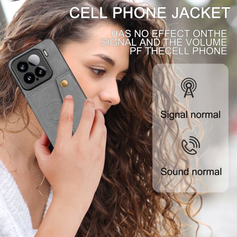 Hülle Xiaomi 15 Kartenhalter Und Ständer In Lederoptik