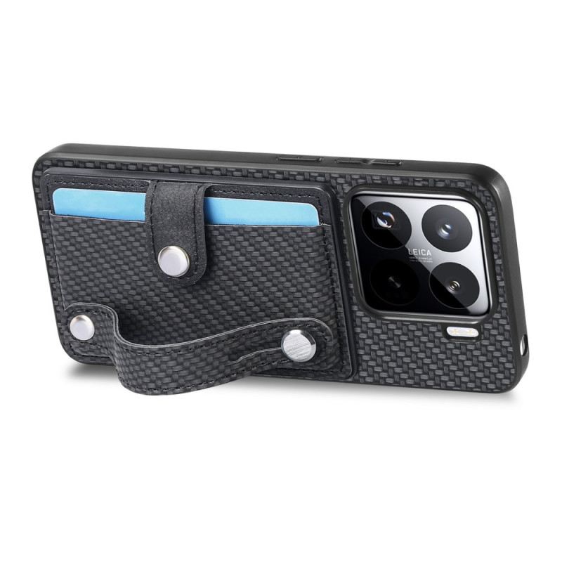 Hülle Xiaomi 15 Kartenhalter Und Trageband Aus Kohlefaser
