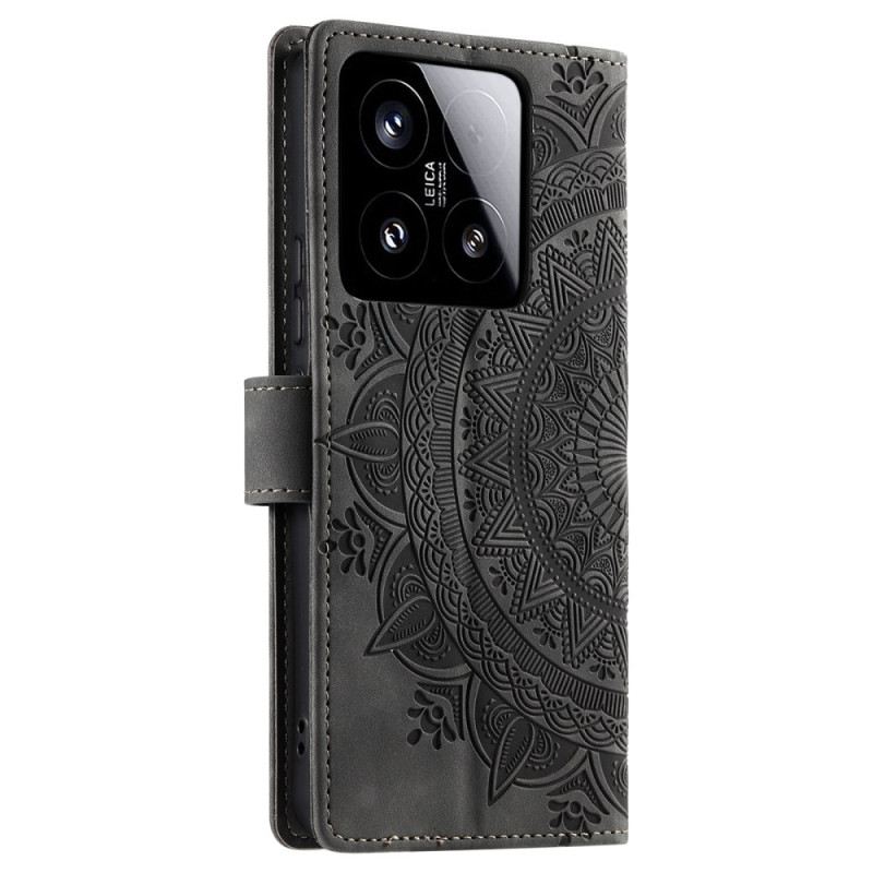 Lederhüllen Für Xiaomi 15 Mandala Wildleder-effekt