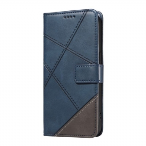 Lederhüllen Für Xiaomi 15 Zweifarbige Linien Und Streifen