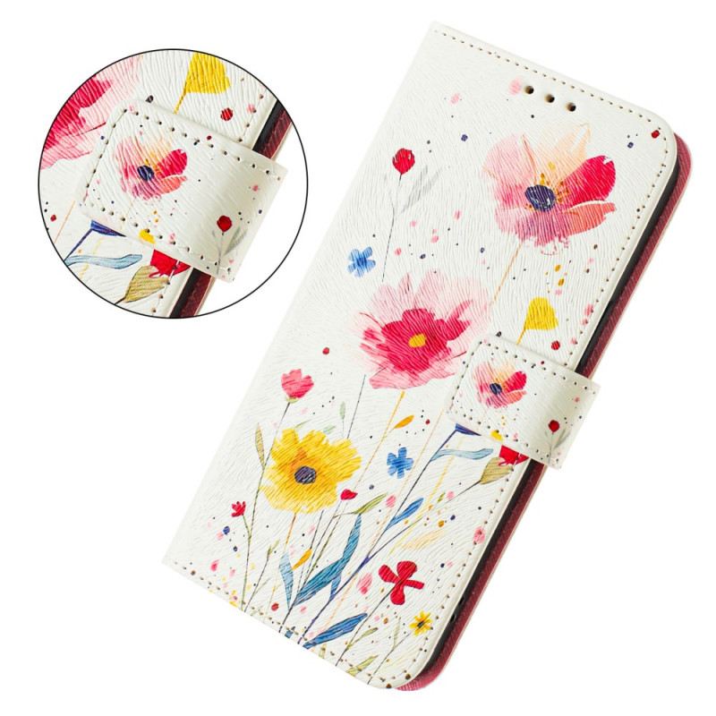 Lederhüllen Xiaomi 15 Blumenmotiv
