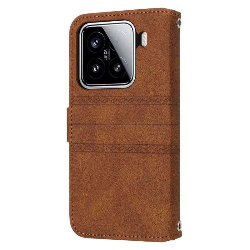 Lederhüllen Xiaomi 15 Handyhülle Doppelfries