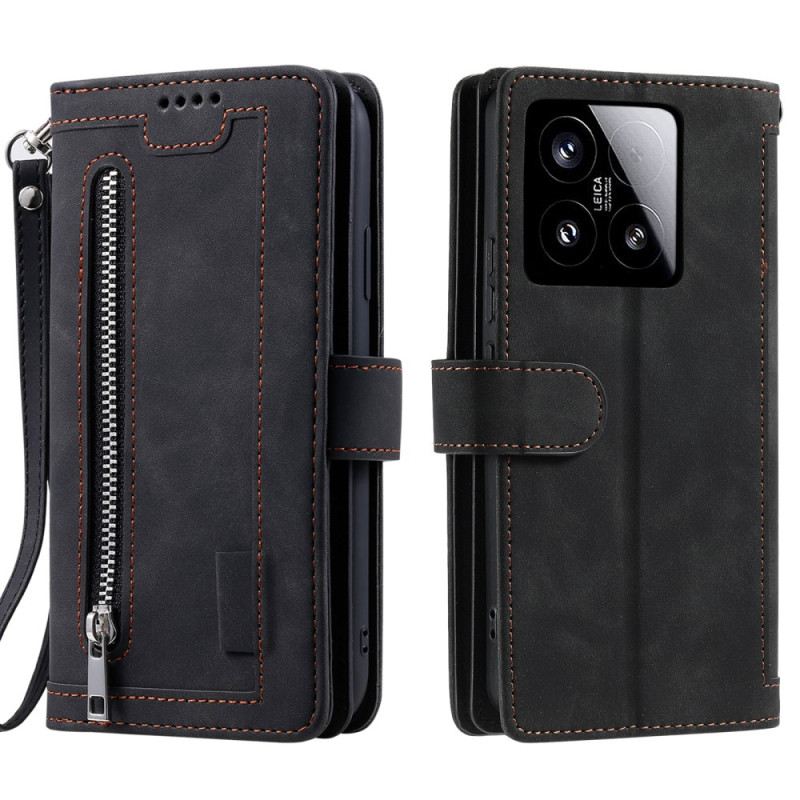 Lederhüllen Xiaomi 15 Handyhülle Geldbörse Mit Reißverschluss