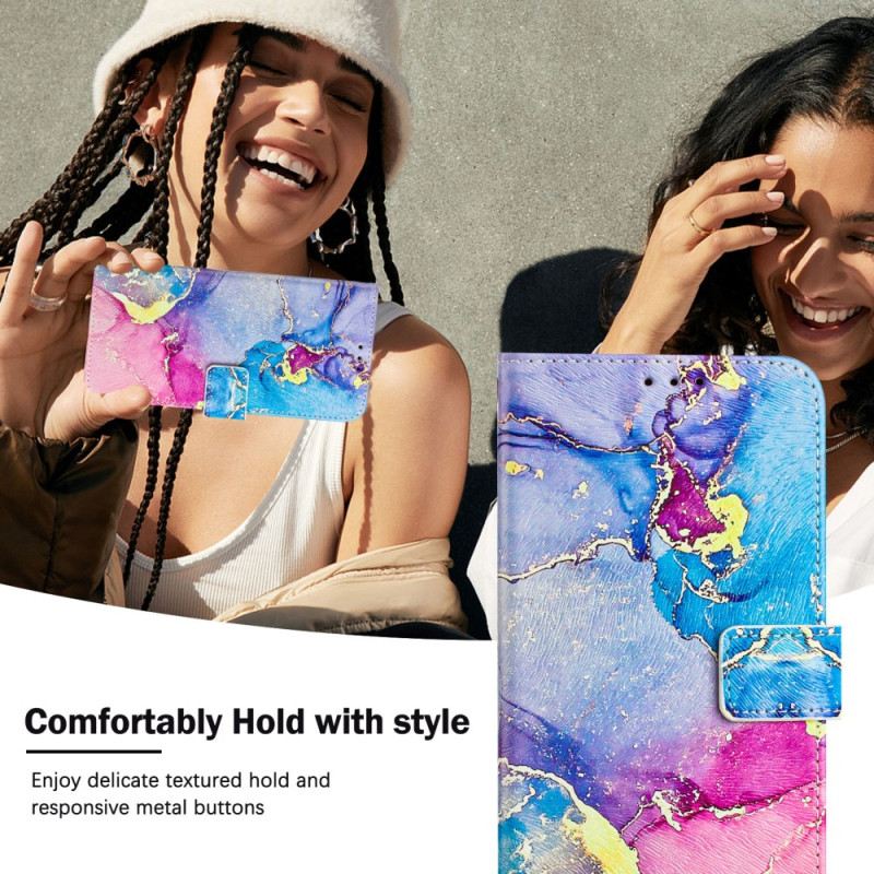 Lederhüllen Xiaomi 15 Handyhülle Mehrfarbiger Marmor