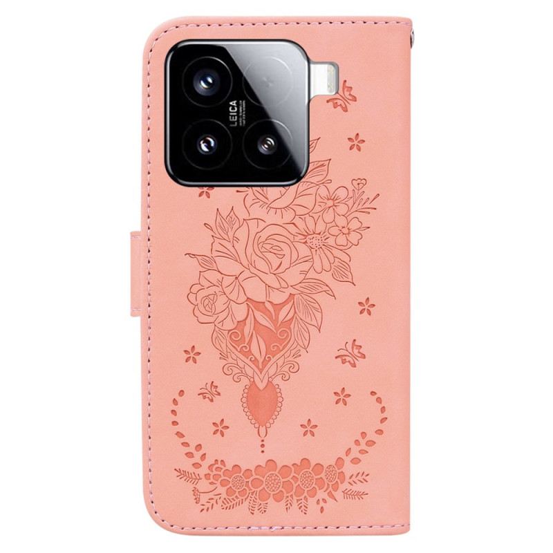 Lederhüllen Xiaomi 15 Handyhülle Rosen