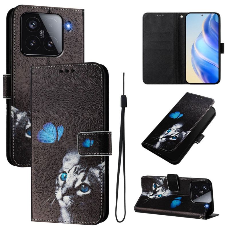 Lederhüllen Xiaomi 15 Schmetterling Und Katze