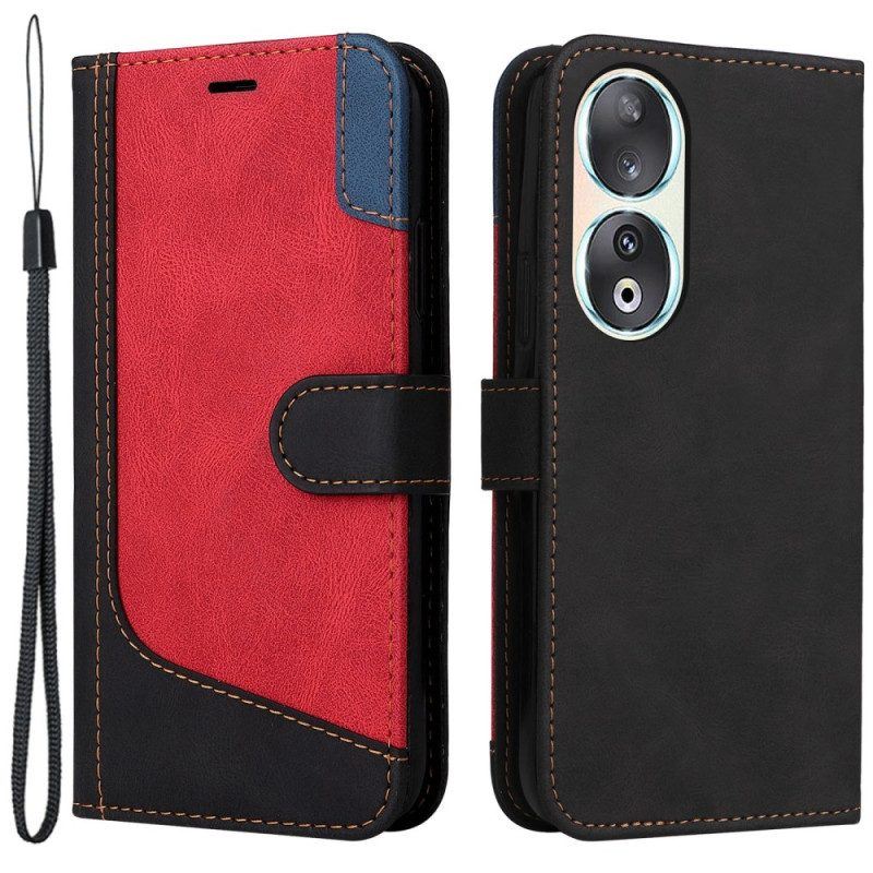 Lederhüllen Für Honor 90 Mit Kordel Dreifarbig Mit Riemen