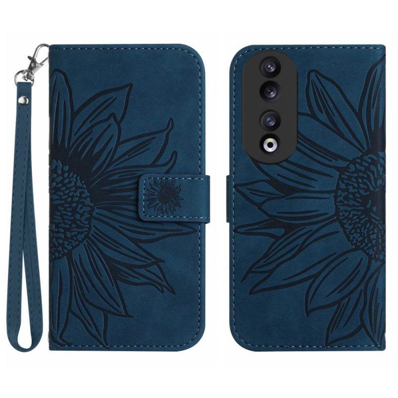 Lederhüllen Für Honor 90 Mit Kordel Sonnenblume Mit Riemen