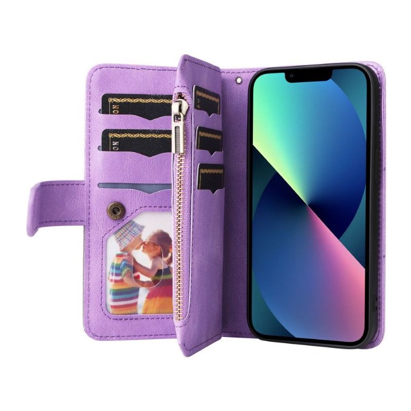 Lederhüllen Für iPhone 13 Mini Schutzhülle Zweifarbige Künstlerische 002-serie