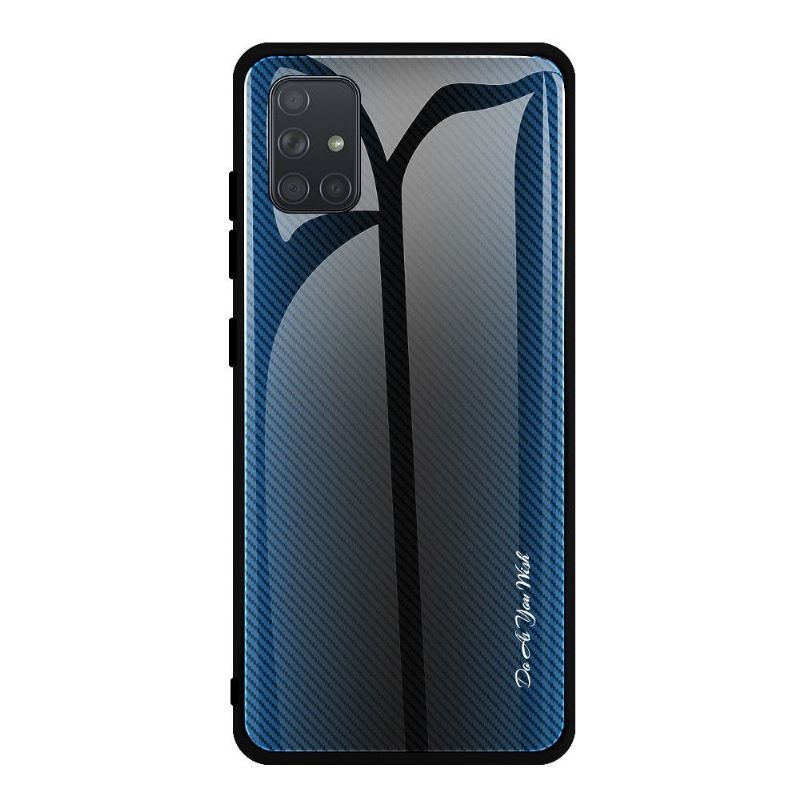 Hülle Für Samsung Galaxy A71 Rückseite Aus Karbonglas