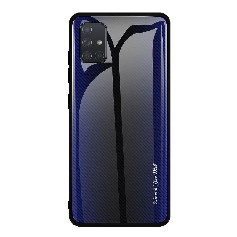 Hülle Für Samsung Galaxy A71 Rückseite Aus Karbonglas