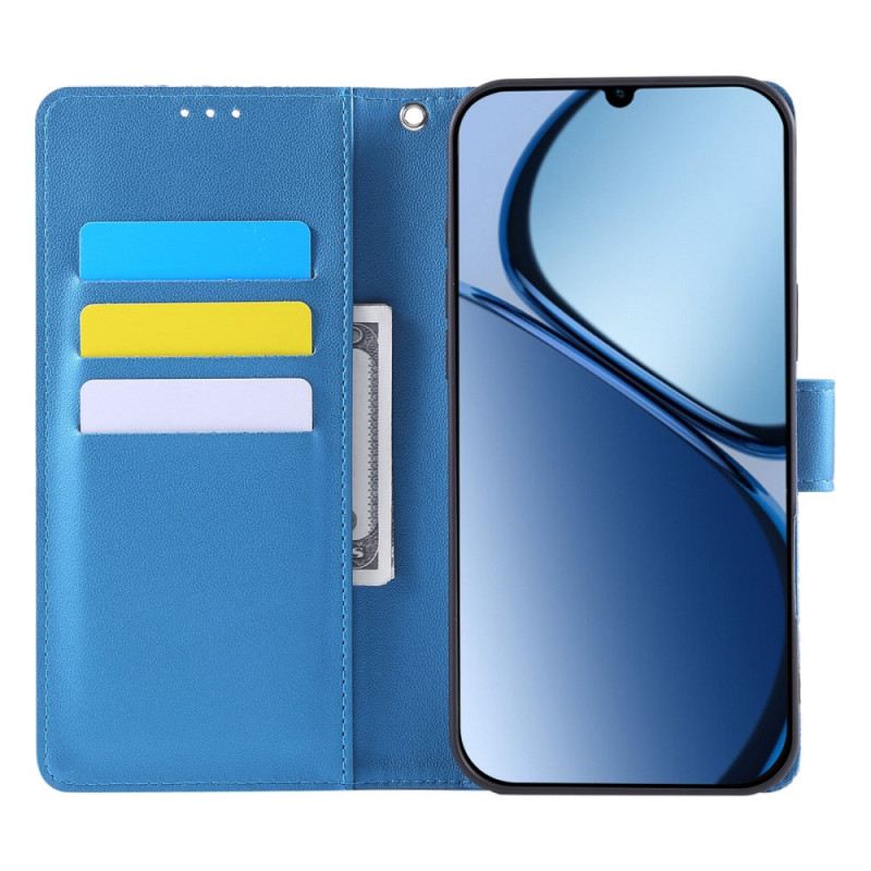 Lederhüllen Realme C61 Handyhülle Florale Spitze