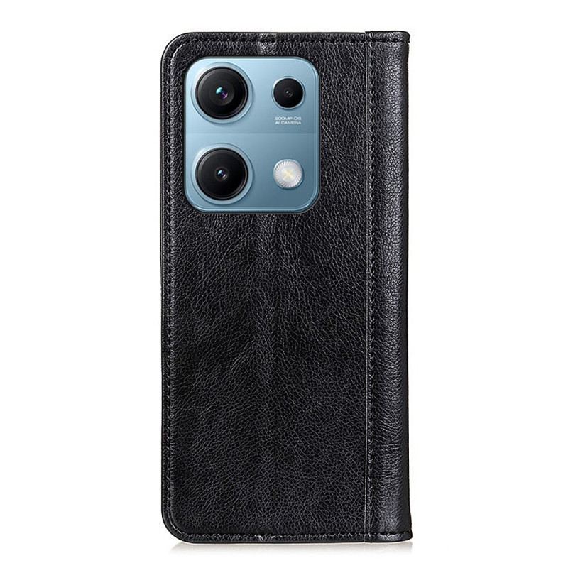 Flip Case Für Xiaomi Redmi Note 14s Spaltleder In Litschi-optik