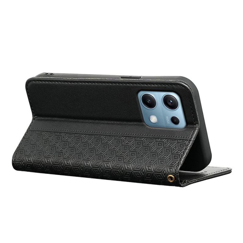 Flip Case Xiaomi Redmi Note 14s Handyhülle Kariertes Muster Mit Riemen