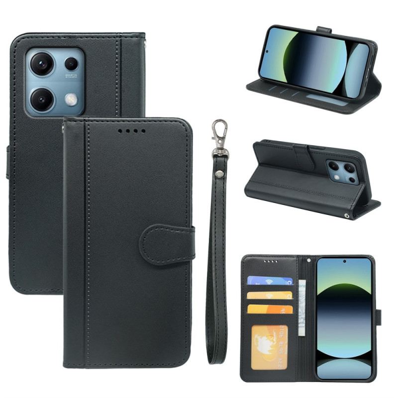 Lederhüllen Für Xiaomi Redmi Note 14s Riemenbesatz