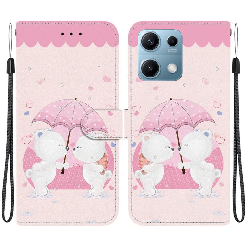 Lederhüllen Xiaomi Redmi Note 14s Handyhülle Bärenpaar (cartoon)