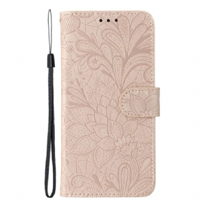 Lederhüllen Xiaomi Redmi Note 14s Handyhülle Florale Spitze