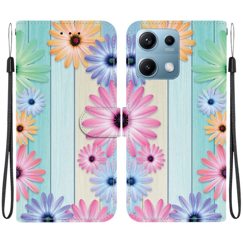 Lederhüllen Xiaomi Redmi Note 14s Handyhülle Schlüsselband Mit Sonnenblumen-motiv