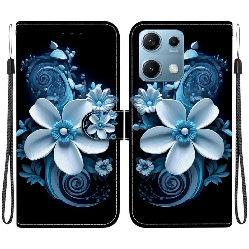 Lederhüllen Xiaomi Redmi Note 14s Handyhülle Schwarze Orchidee