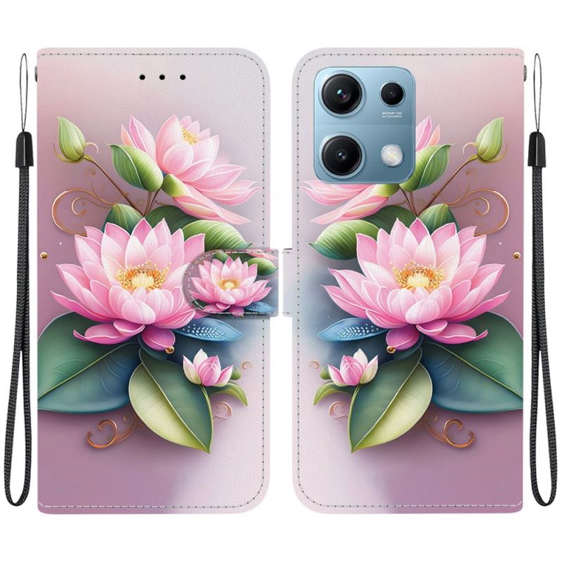 Lederhüllen Xiaomi Redmi Note 14s Handyhülle Seerosen
