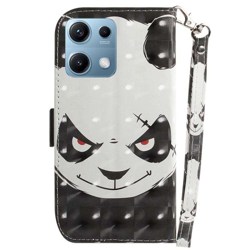 Lederhüllen Xiaomi Redmi Note 14s Wütender Panda Mit Umhängeband