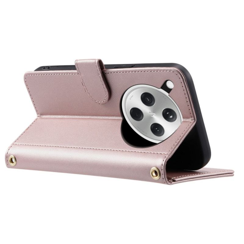 Lederhüllen Oppo Find X8 Handyhülle Gesteppt Mit Riemen Und Schulterriemen