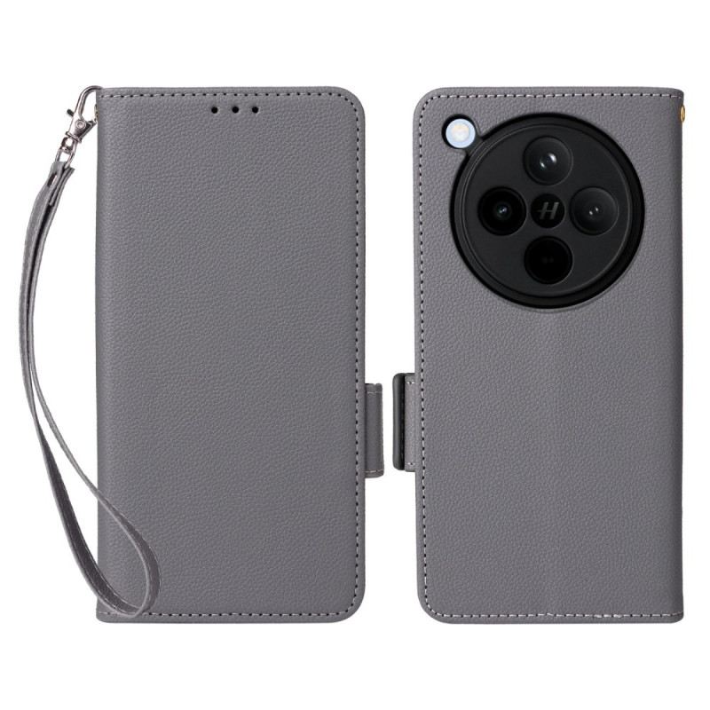 Lederhüllen Oppo Find X8 Litschi-farbener Riemen Aus Kunstleder