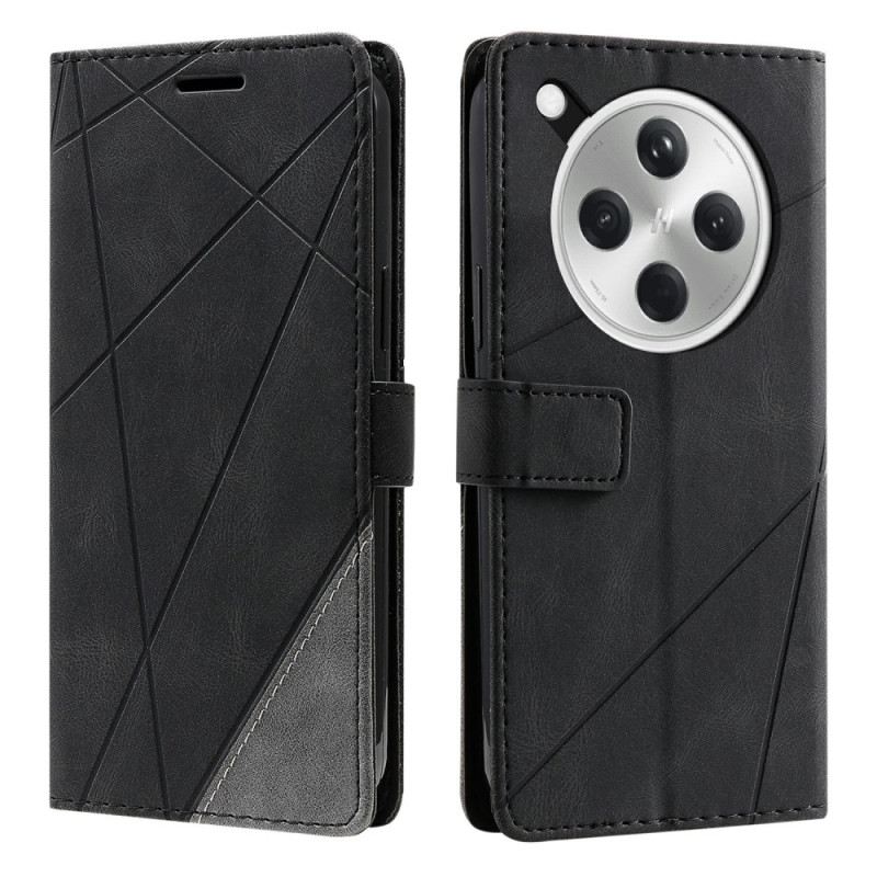 Lederhüllen Oppo Find X8 Zweifarbig Gestreift Muster