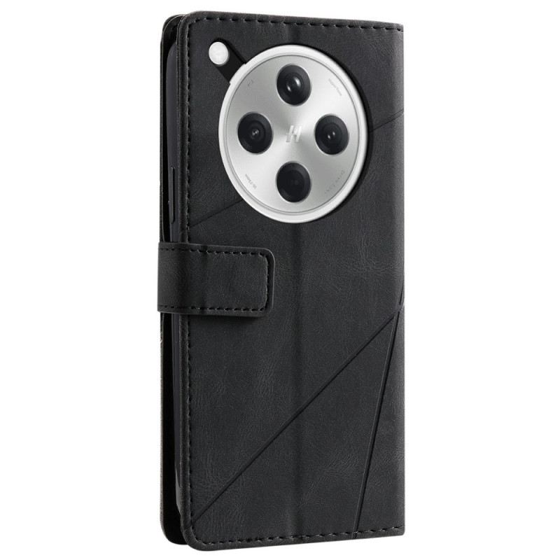 Lederhüllen Oppo Find X8 Zweifarbig Gestreift Muster