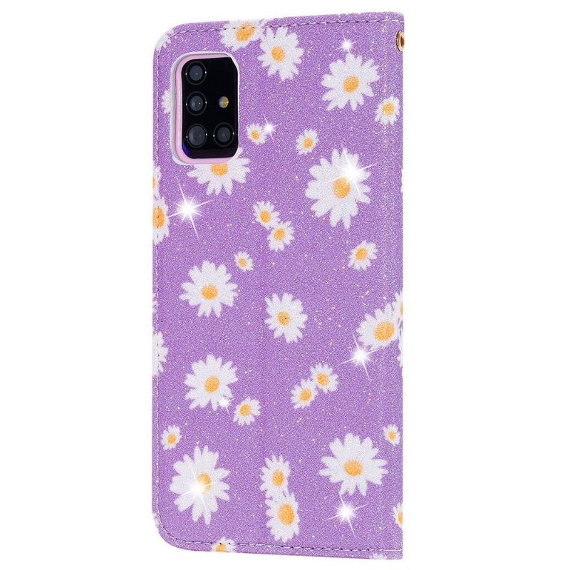 Lederhüllen Für Samsung Galaxy A51 5G Gänseblümchen - Lila