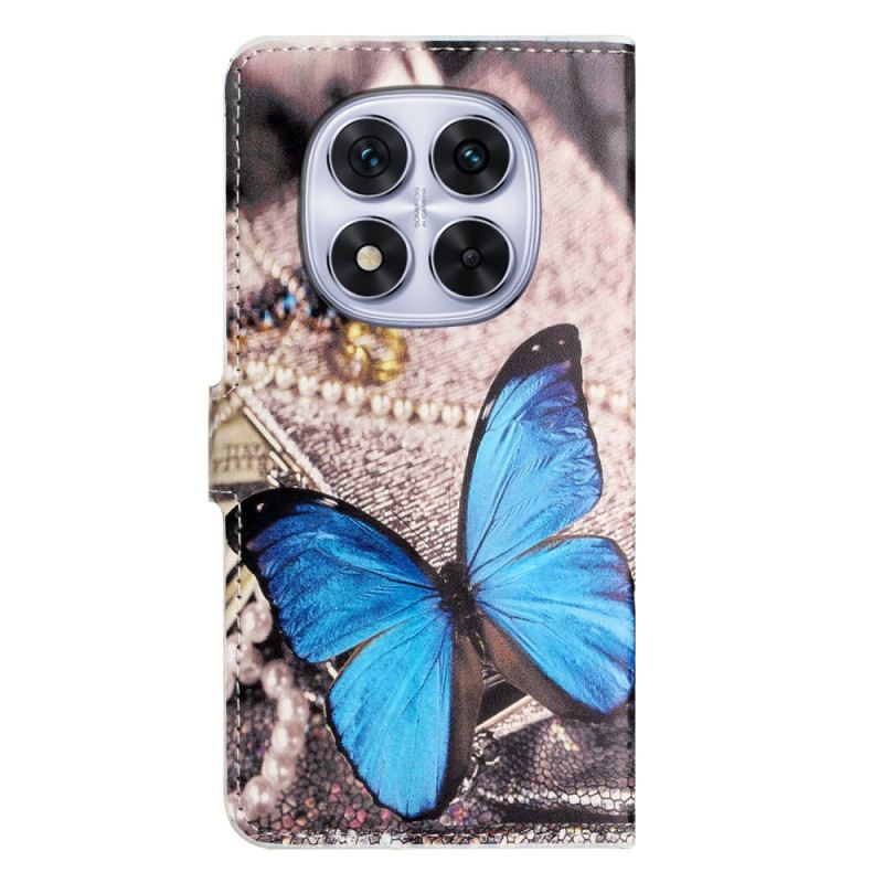 Lederhüllen Für Xiaomi Redmi Note 15 Pro Plus 5g Blauer Schmetterling
