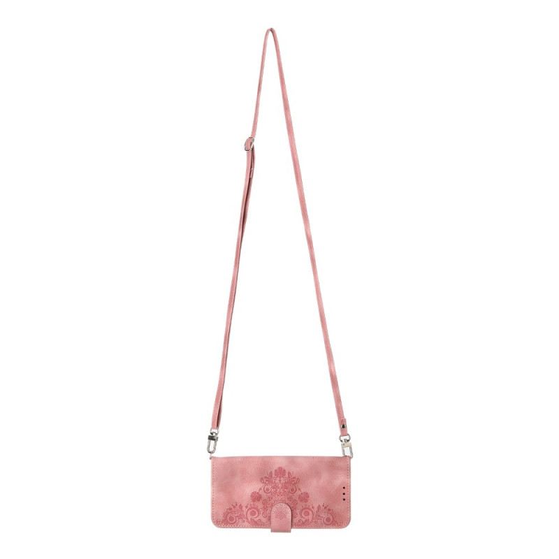 Lederhüllen Für Xiaomi Redmi Note 15 Pro Plus 5g Blumenmuster Mit Schulterriemen Und Riemen