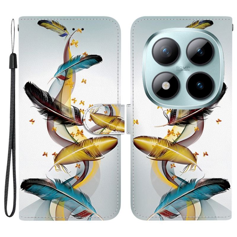 Lederhüllen Für Xiaomi Redmi Note 15 Pro Plus 5g Bunte Federn