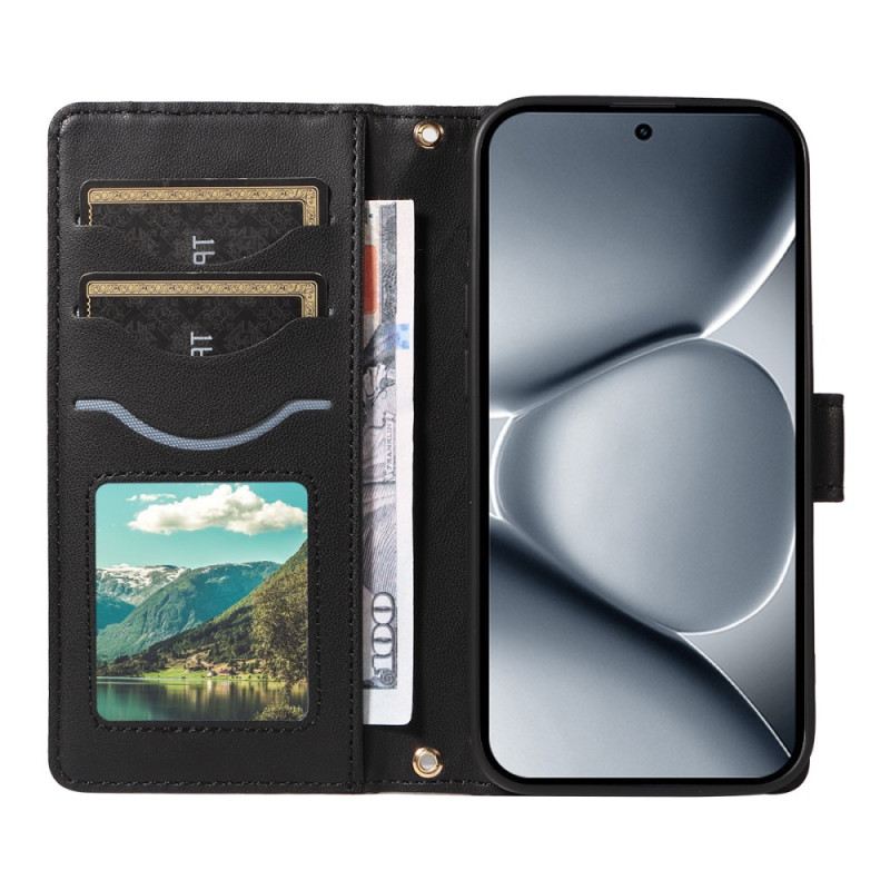 Lederhüllen Für Xiaomi Redmi Note 15 Pro Plus 5g Gesteppt Mit Riemen Und Schultergurt