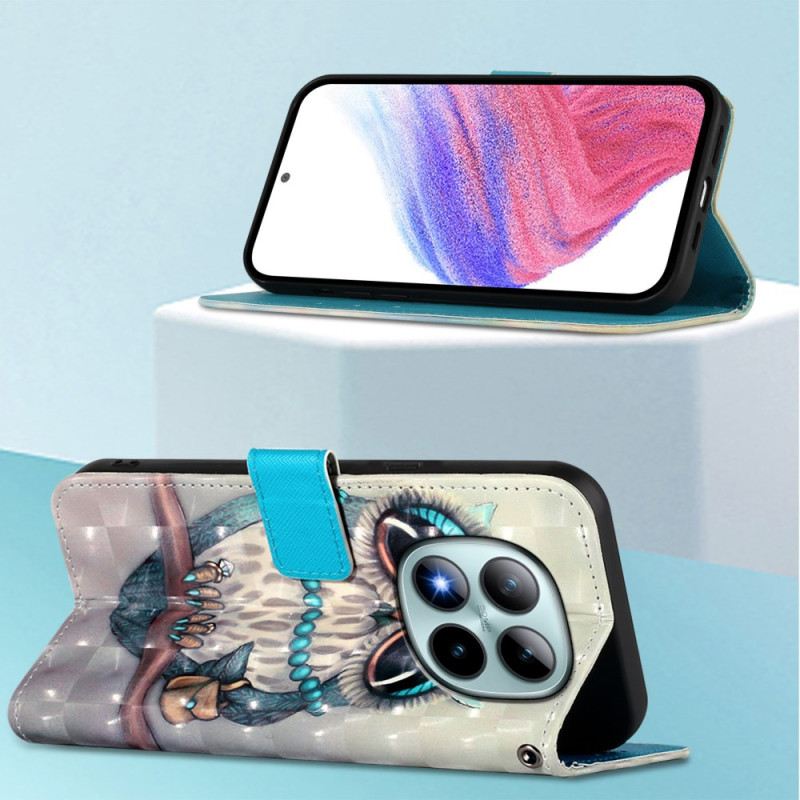 Lederhüllen Für Xiaomi Redmi Note 15 Pro Plus 5g Graue Eule