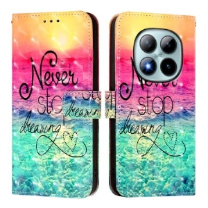 Lederhüllen Für Xiaomi Redmi Note 15 Pro Plus 5g Hör Niemals Auf Zu Träumen