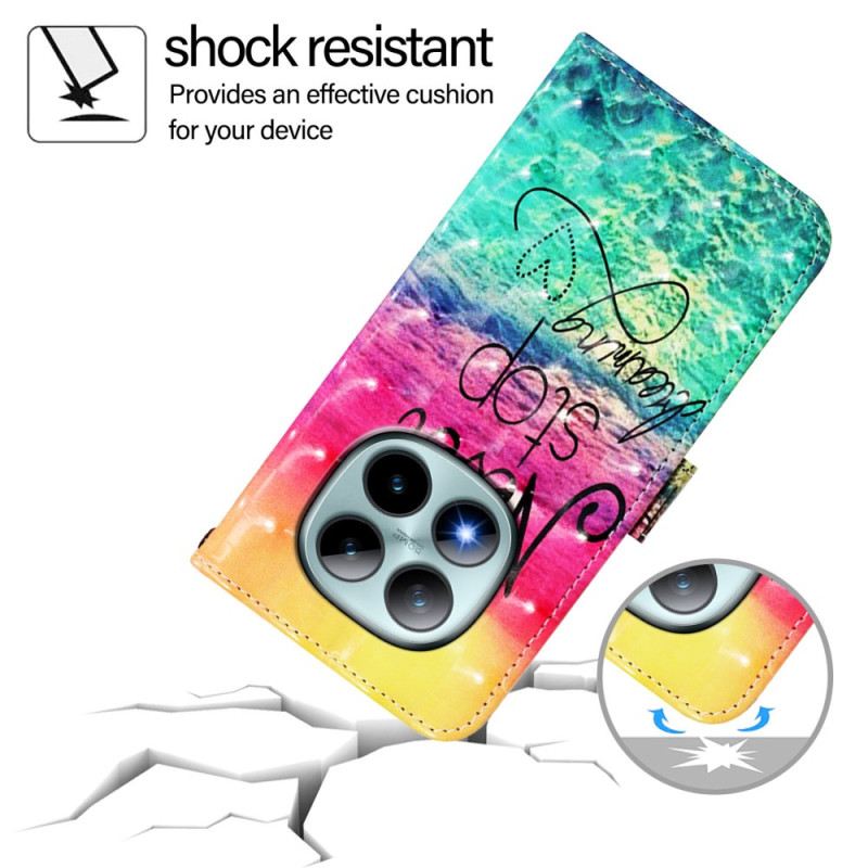 Lederhüllen Für Xiaomi Redmi Note 15 Pro Plus 5g Hör Niemals Auf Zu Träumen