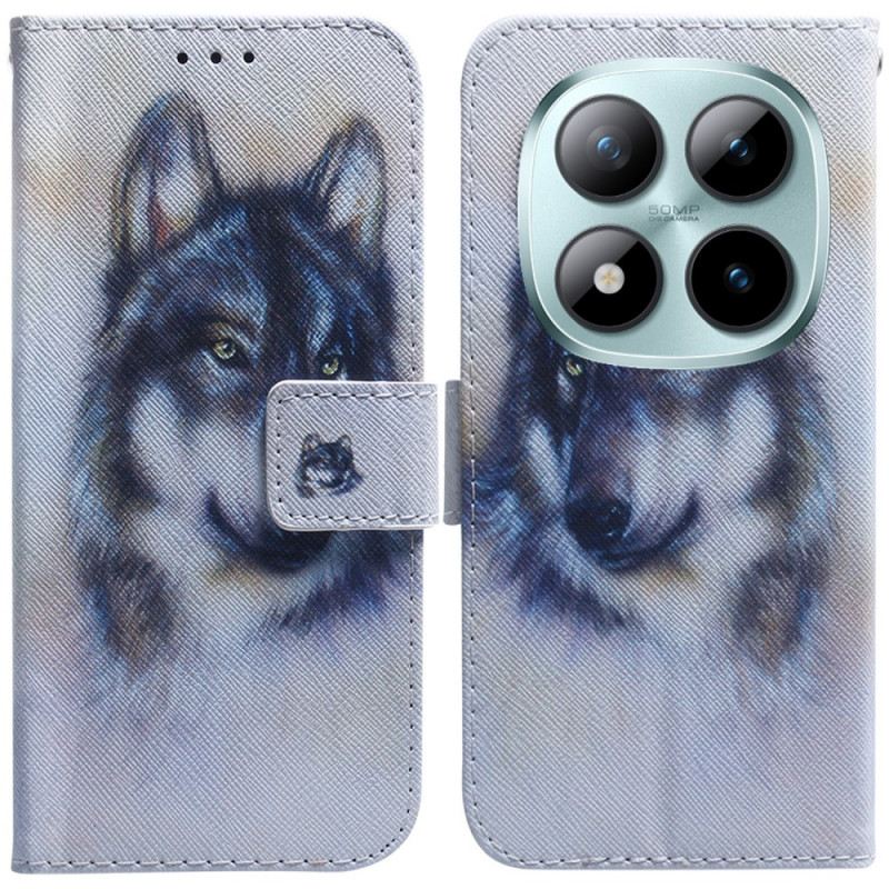 Lederhüllen Xiaomi Redmi Note 15 Pro Plus 5g Aquarellwolf