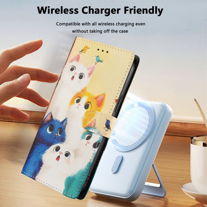 Lederhüllen Xiaomi Redmi Note 15 Pro Plus 5g Bunte Katzen