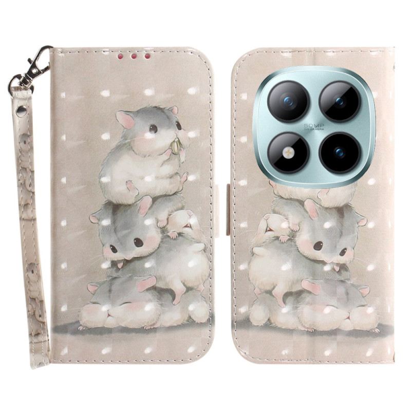 Lederhüllen Xiaomi Redmi Note 15 Pro Plus 5g Flor Hamster Mit Gurt