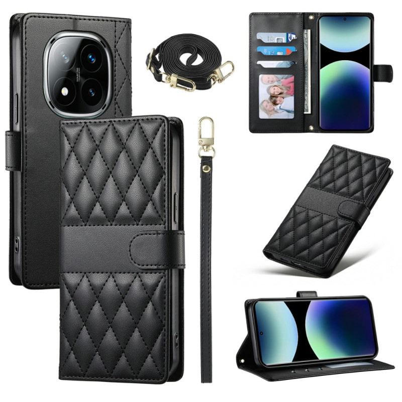 Lederhüllen Xiaomi Redmi Note 15 Pro Plus 5g Gesteppt Mit Riemen