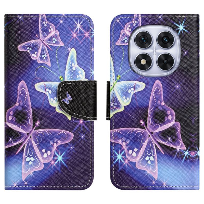 Lederhüllen Xiaomi Redmi Note 15 Pro Plus 5g Handyhülle Funkelnde Schmetterlinge