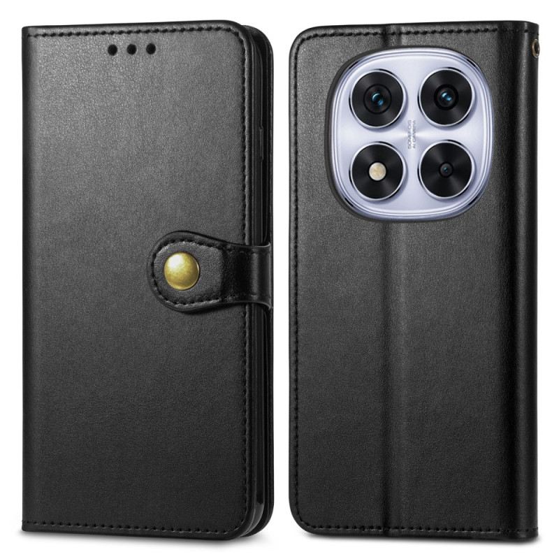 Lederhüllen Xiaomi Redmi Note 15 Pro Plus 5g Handyhülle Goldener Verschluss