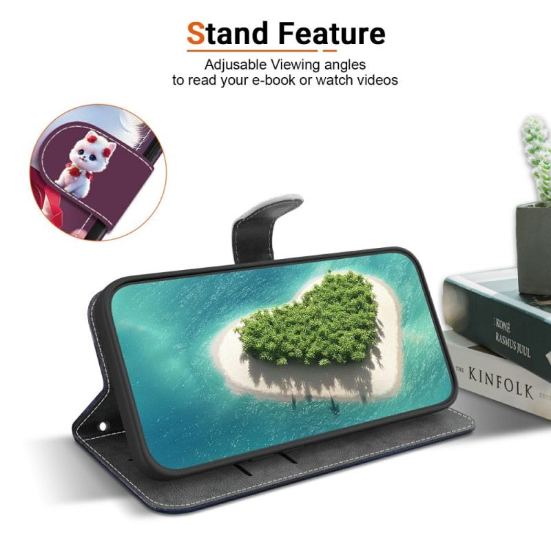 Lederhüllen Xiaomi Redmi Note 15 Pro Plus 5g Handyhülle Katze Und Rosen