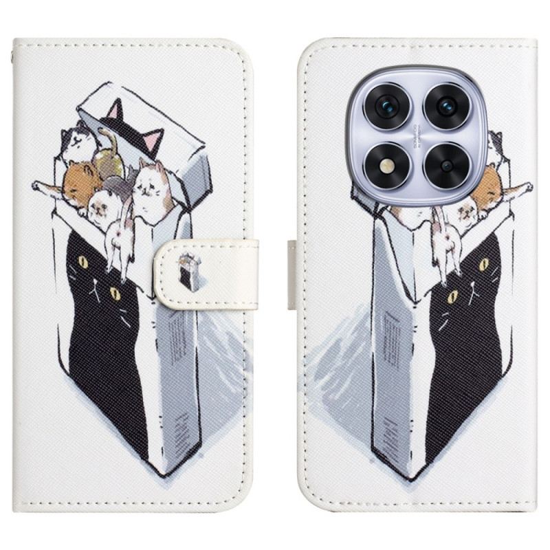 Lederhüllen Xiaomi Redmi Note 15 Pro Plus 5g Handyhülle Katzen In Einer Kiste